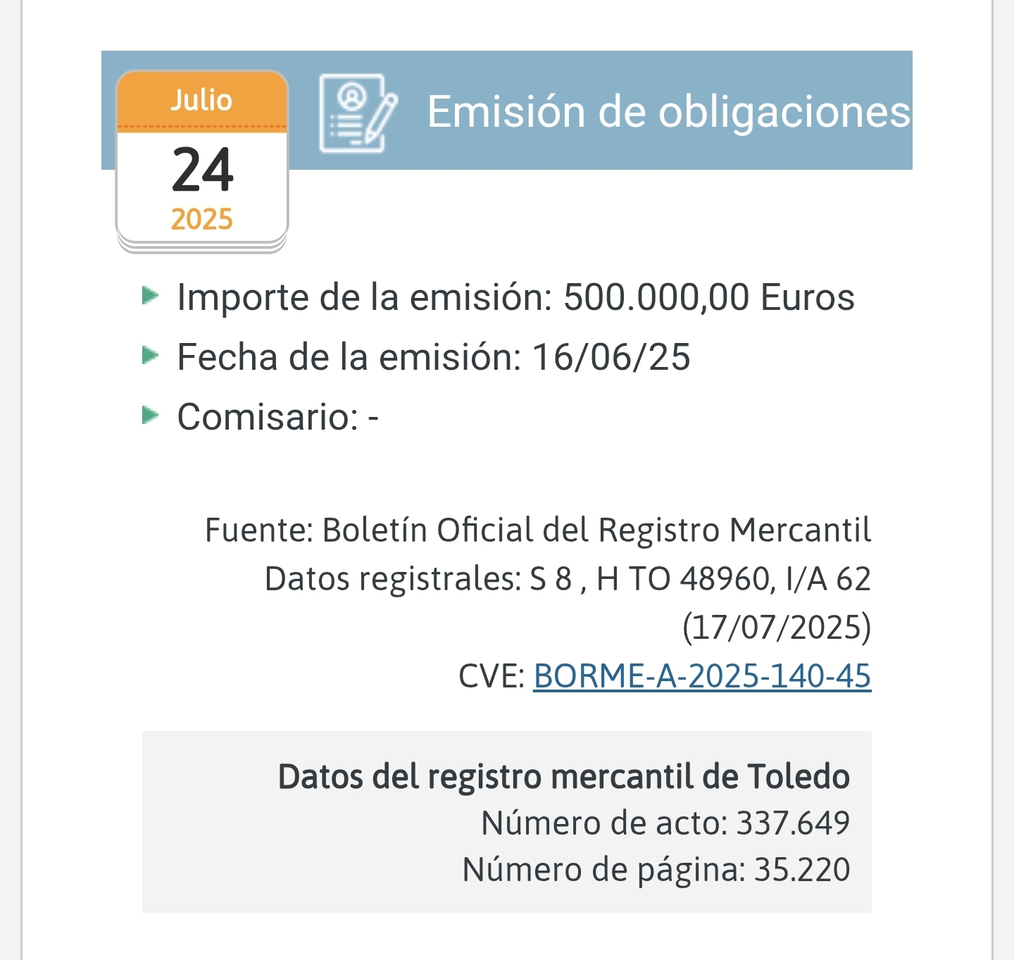 Emisión de obligaciones