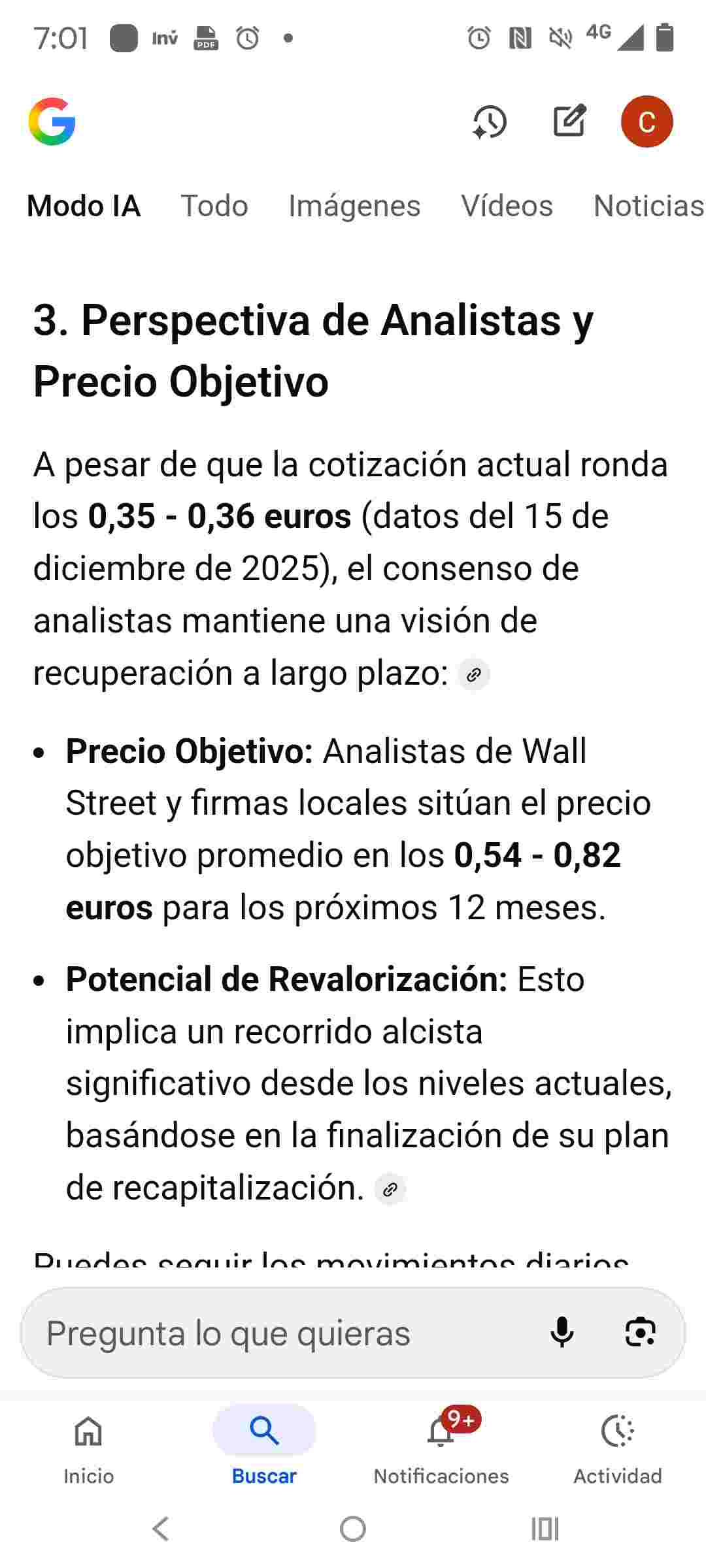 grafico de la accion OHL