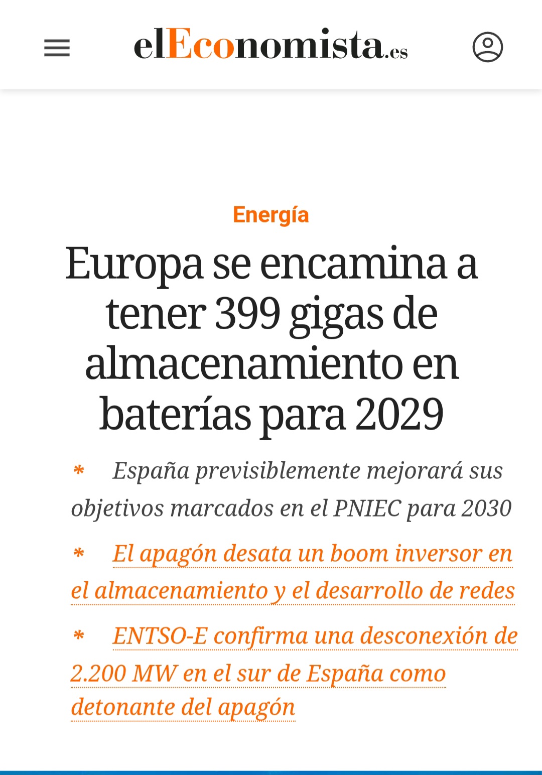 Hay 61,1 GWH instalados a cierre de 2024, con 337,9 GWH adicionales para toda la UE, estamos hablando de 30.000 millones de euros de inversión en 4 años.