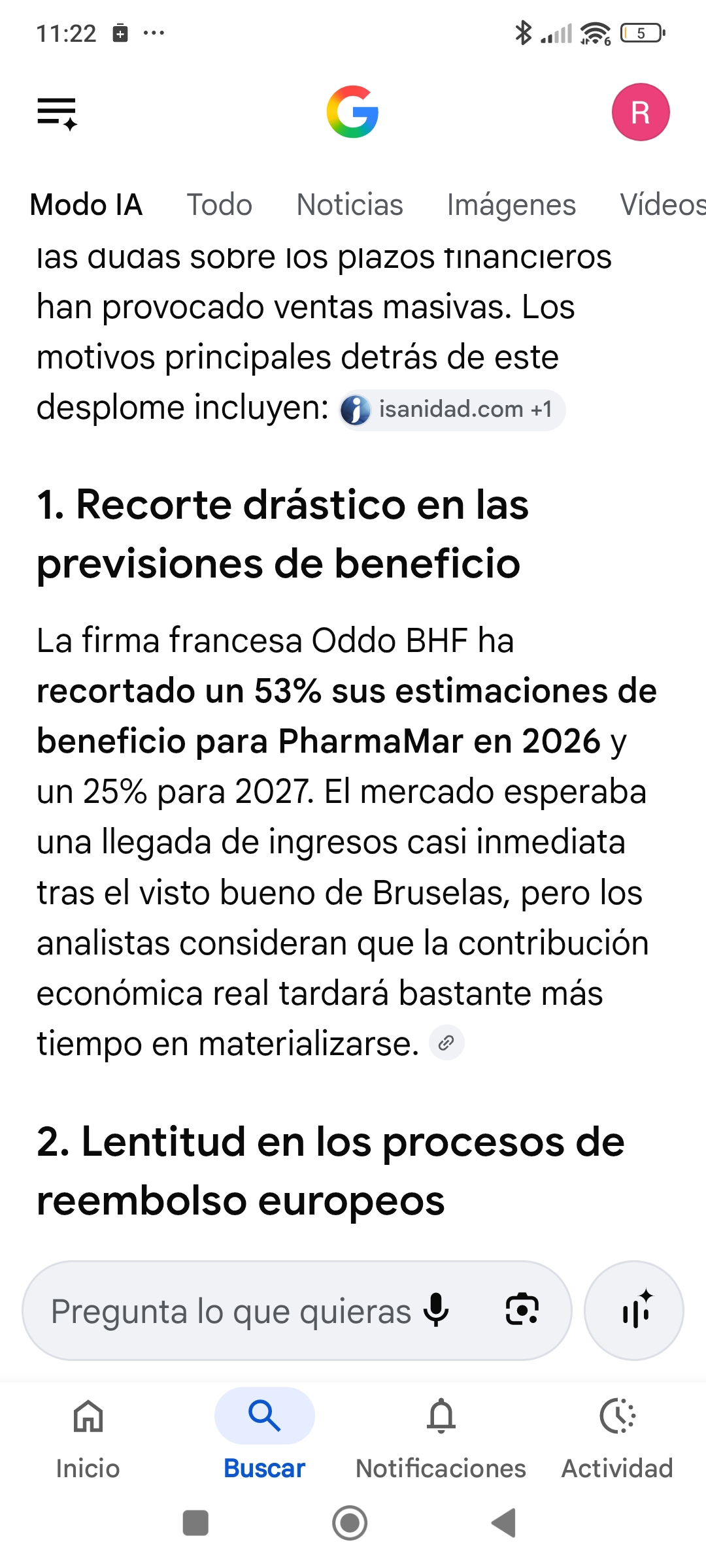Según la IA la culpa de la bajada es x análisistas