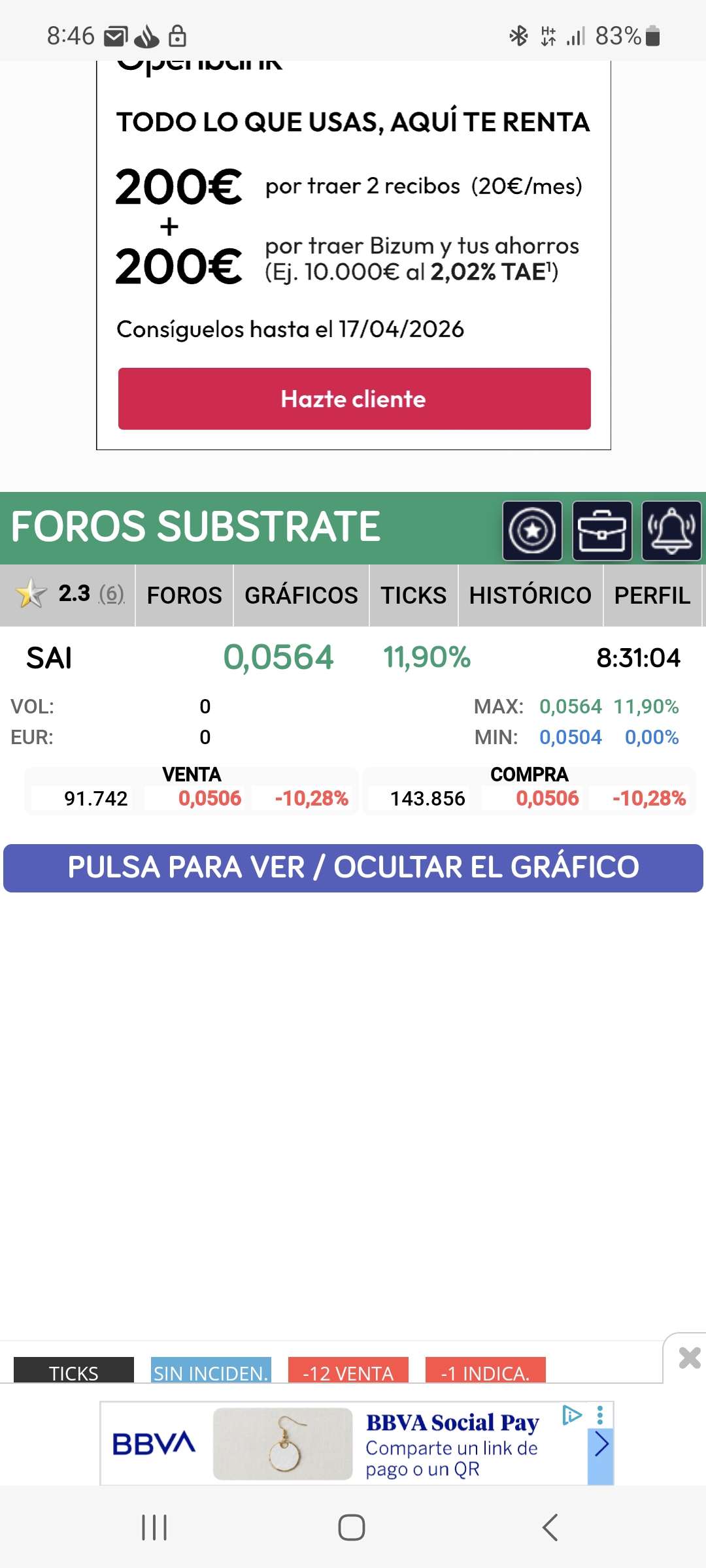 Ahora la bolsa abre antes? Ya subimos un 12%? <span class="Emo5"> </span> <span class="Emo5"> </span>