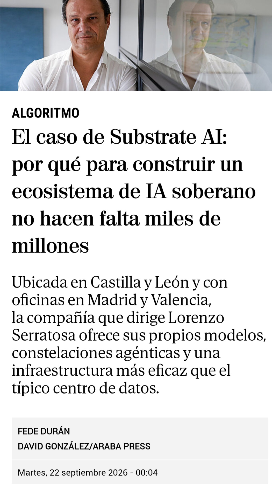 Buenos dias.
Hoy en El Mundo
https://www.elmundo.es/economia/empresas/2026/09/22/6aac3299fc6c8391058b45b6.html