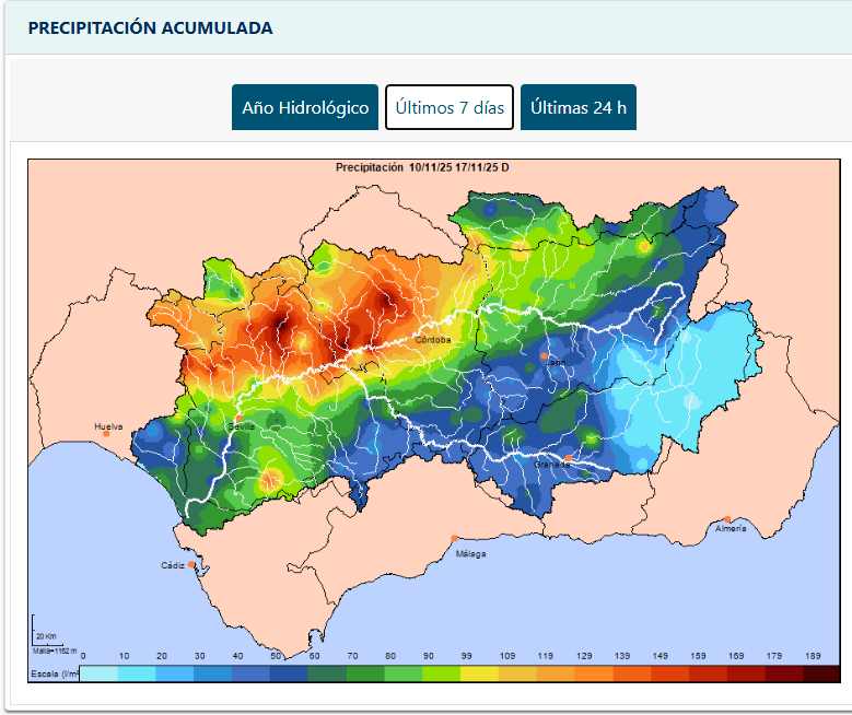 precipitación últimos 7 dias