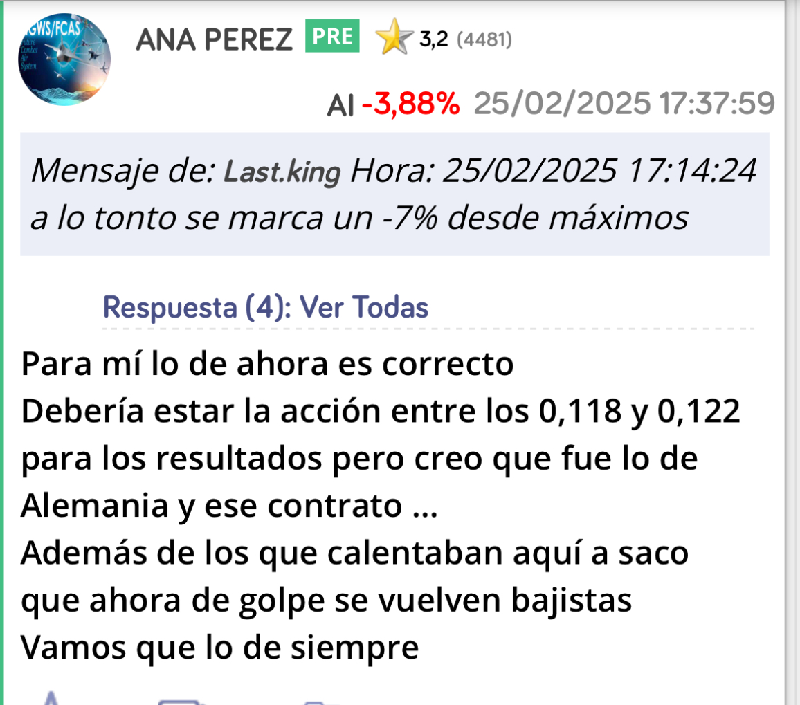 Esta era mi previsión!!
MENTIROSOS !!
Dije que no era bueno que subiera antes de resultados … o no lo dije siempre ???
Y me he equivocado en que han sido buenisimos??? NO !!
Pero si baja casi todo !!
También sabían lo de Trump no ???
Que se acuesten ya todos esos a dormir la mona … <span class="Emo28"> </span>
