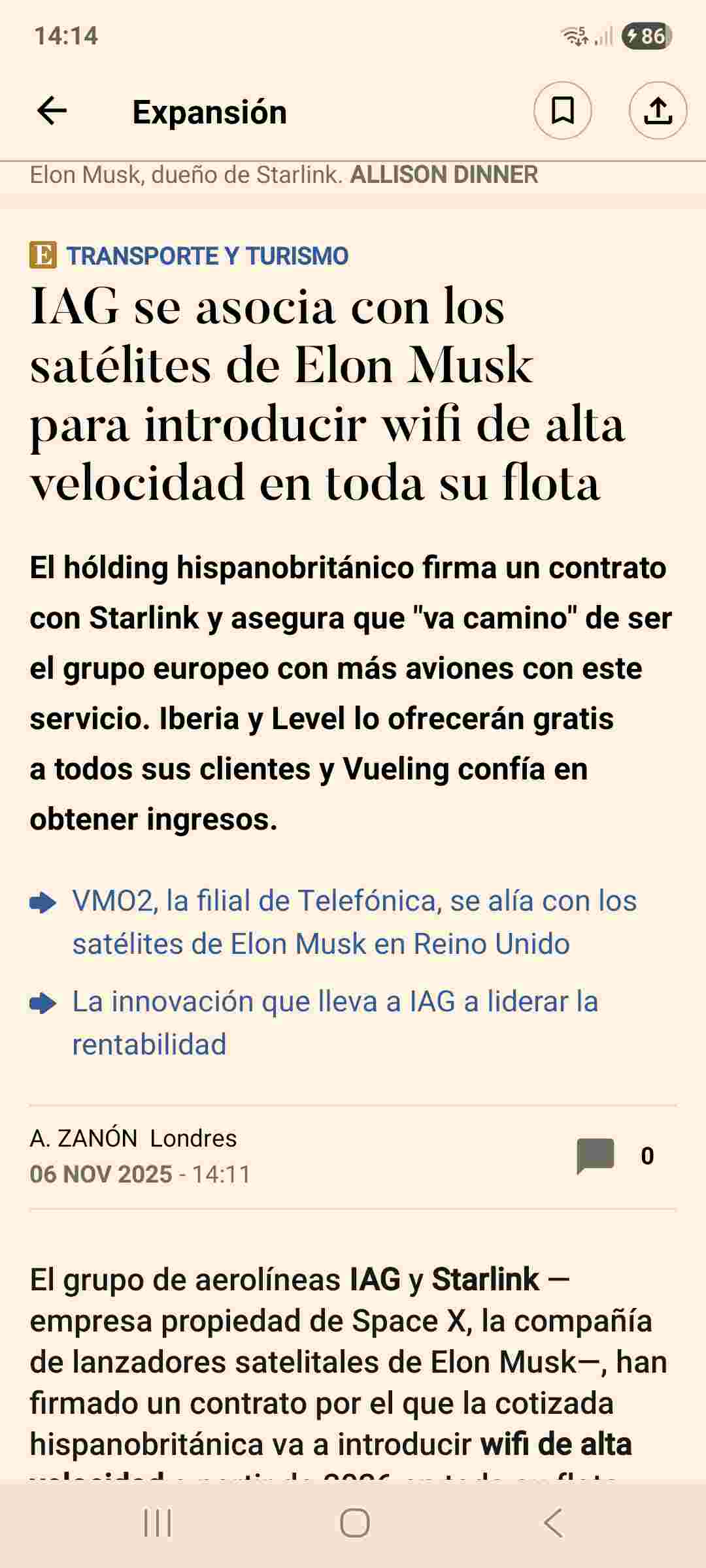 grafico de la accion IAG