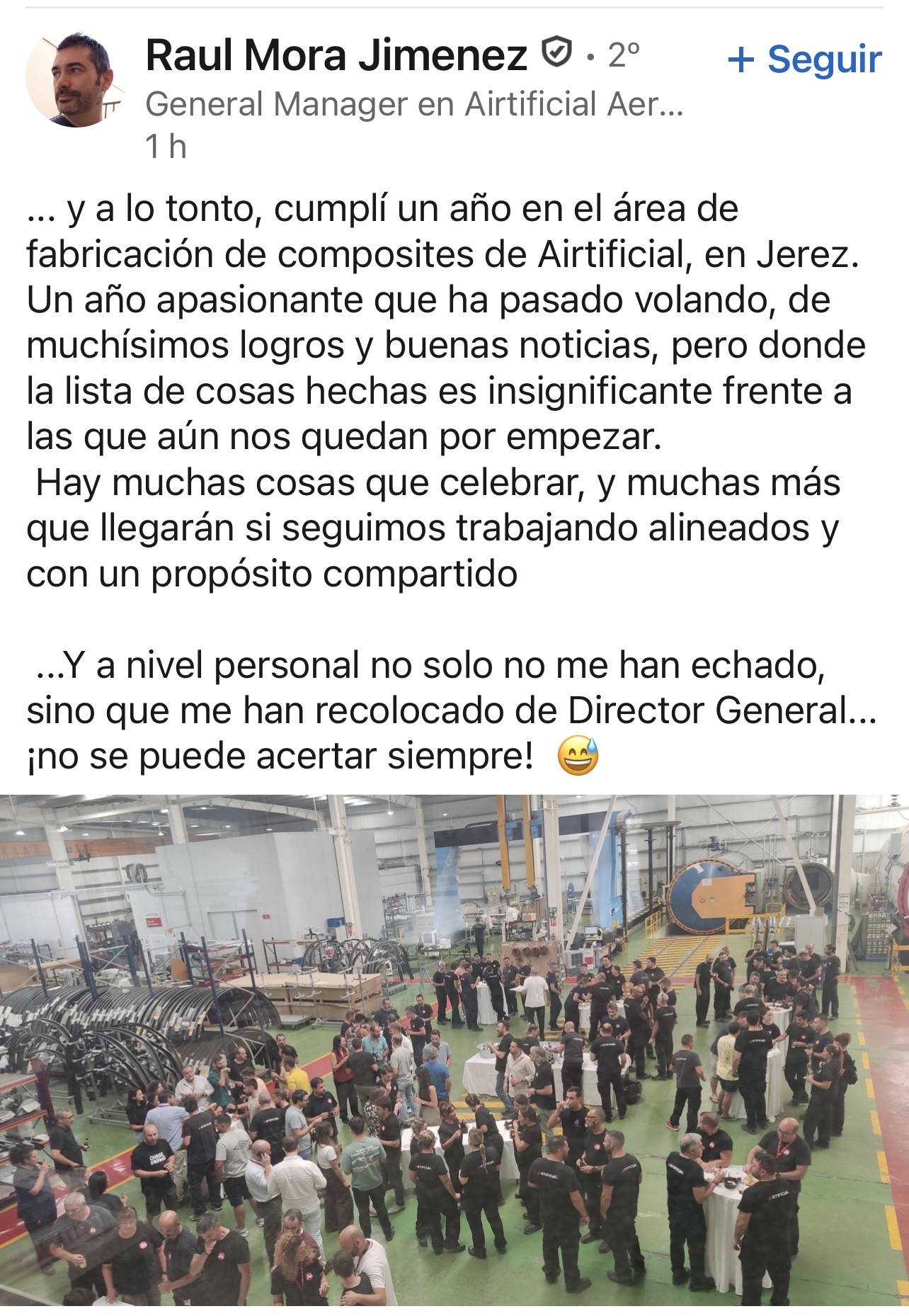 Nosotros aquí preocupados…bueno unos más que otros y los trabajadores de Airtificial tan tranquilos y contentos.
Que simpático jjjjj