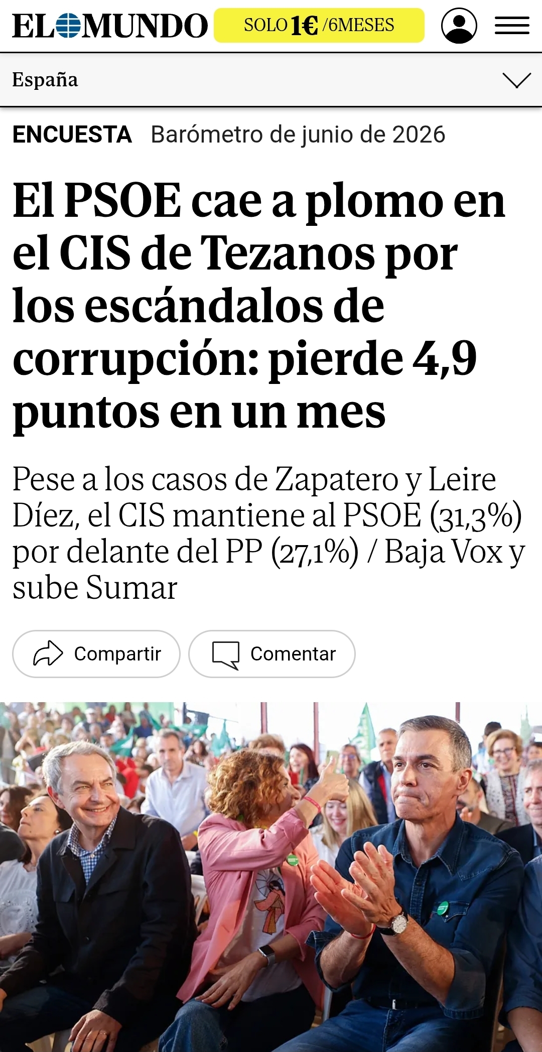 Al final hasta Tezanos va a tener razón...