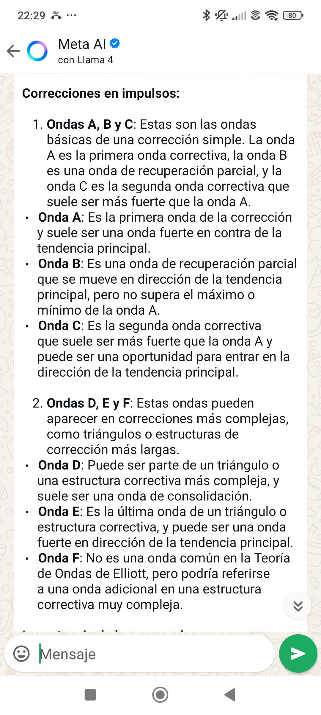 También dentro de una Onda correctiva por ejemplo la 2 que dice Swing y yo que estamos (yo porque se confiar en alguien que creo que entiende) hay correcciones más complejas que pueden alargarse en más impulsos...A,B,C,D,E,F,G