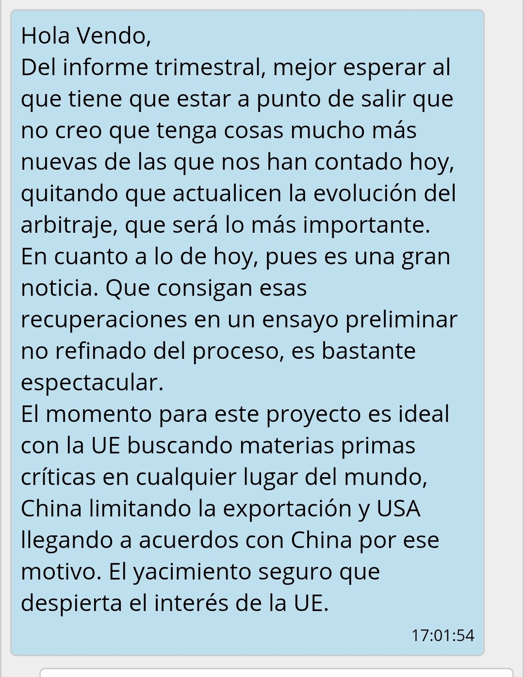 Así me lo confirmaba mi confidente de confianza...