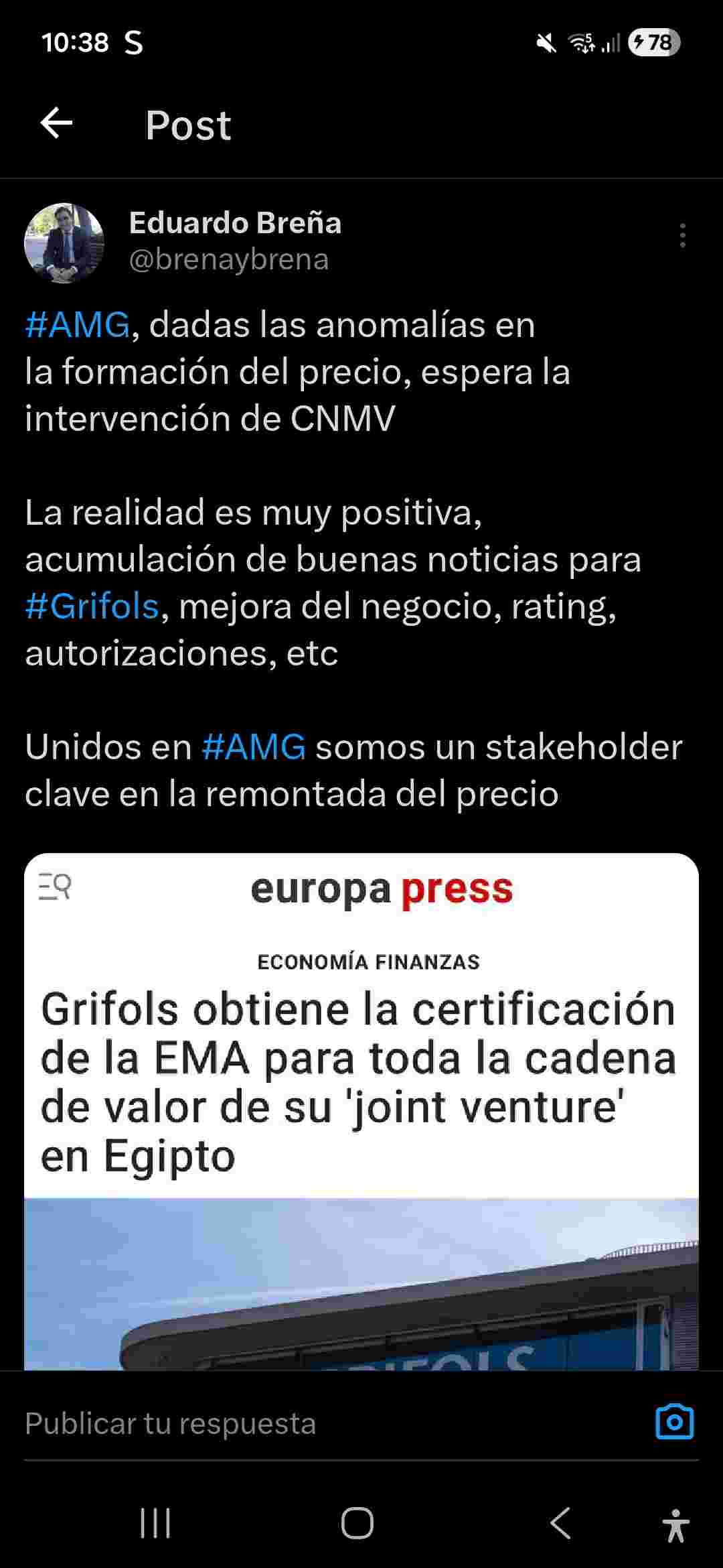 grafico de la accion Grifols A