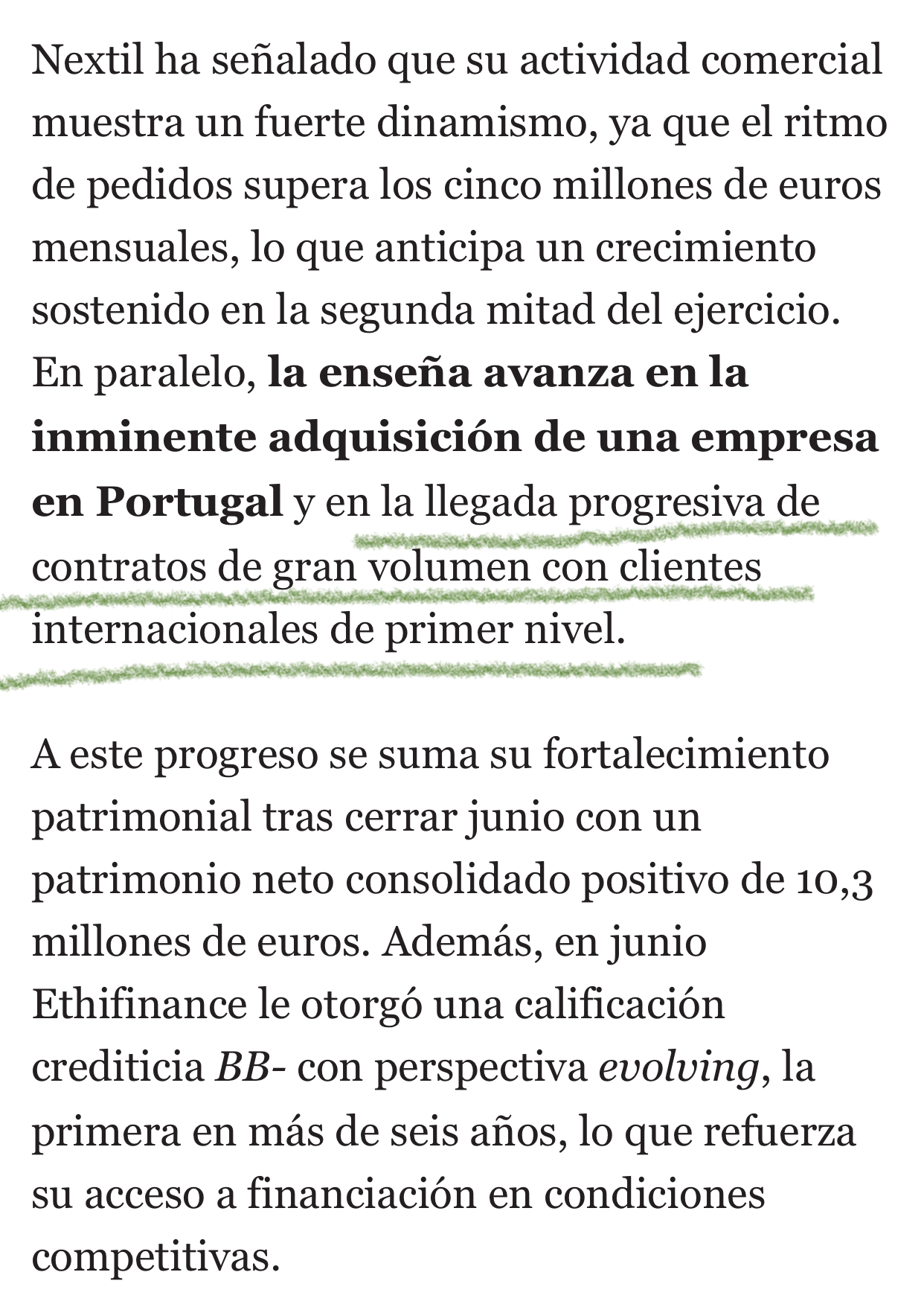 Esto y lo de la deuda es lo más importante sin duda …
Como consigan el contrato con Nike o Adidas son ya palabras mayores y tiene pinta …..
Aquí todo pinta bien gracias a los tintes ecológicos <span class="Emo4"> </span> jajaja