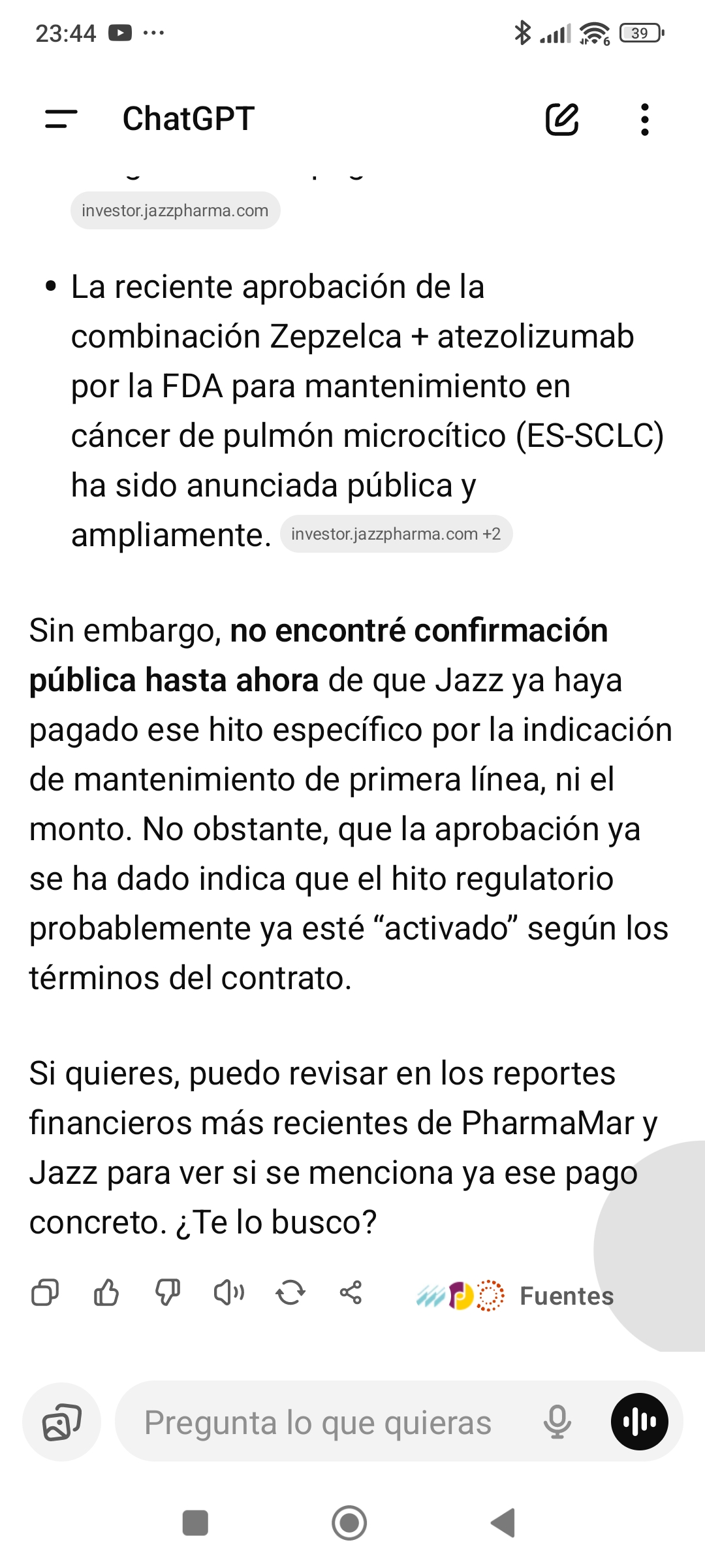 Según la IA es probable que el hito esté ya aprobado.