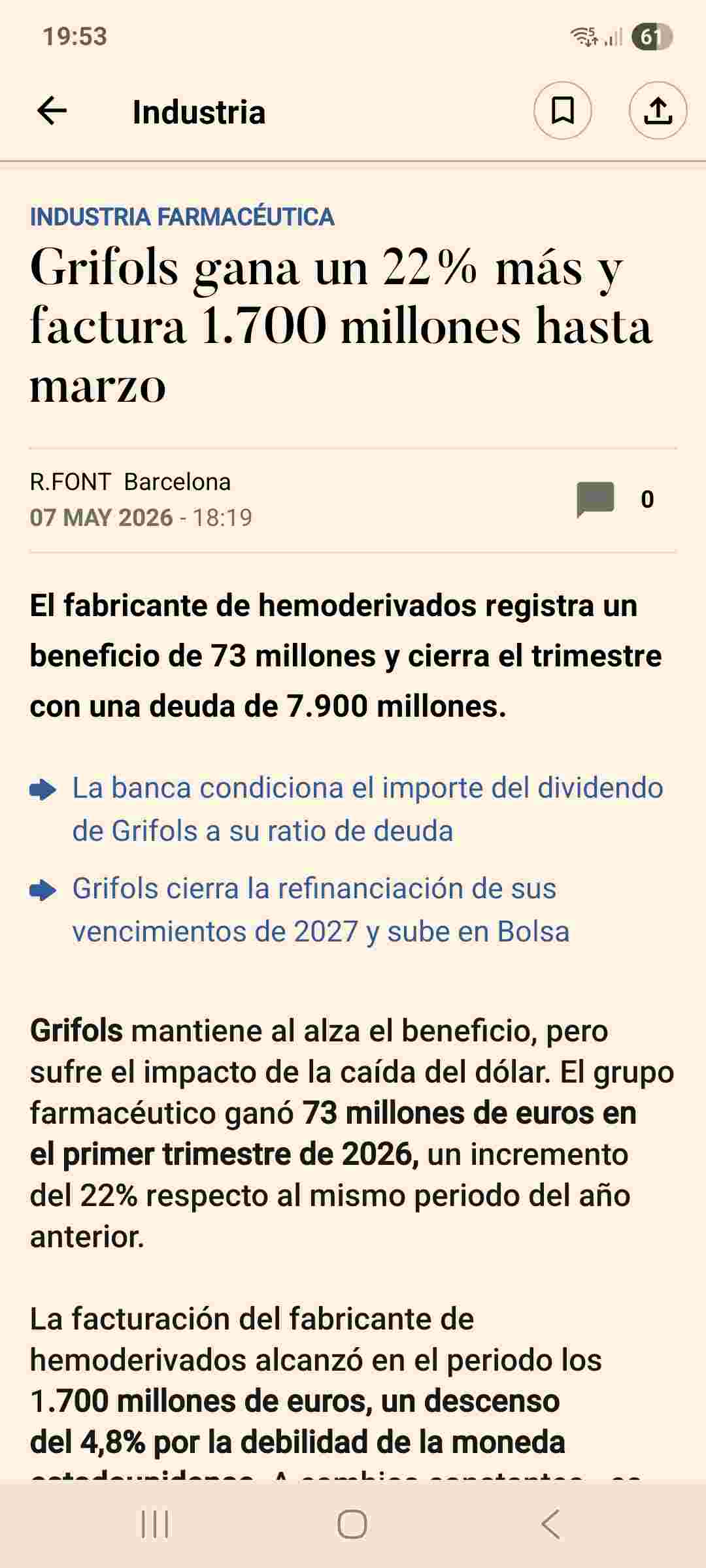 el titular está bien hombre