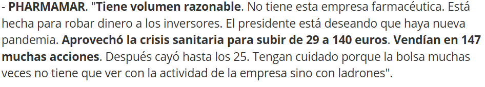 madre lo que dice este calamar... espero que la empresa PHM le de un paseo por la Plaza de Castilla.