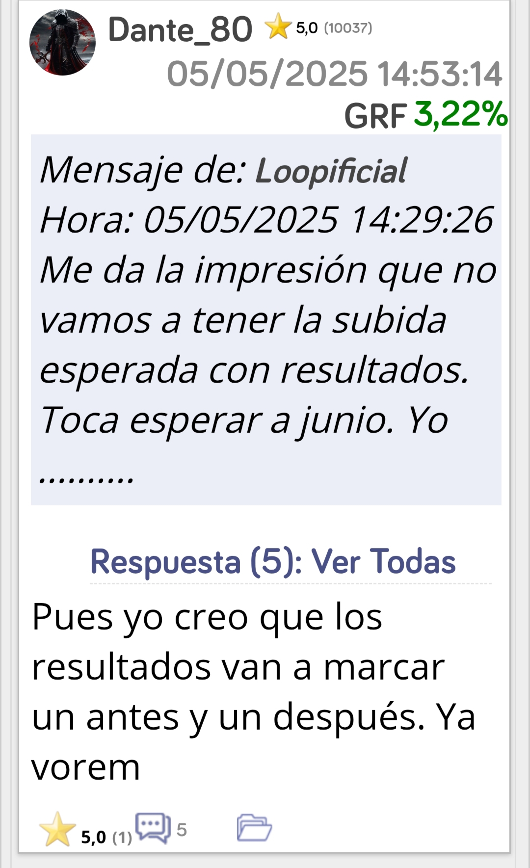 Acuérdate de esto Bruce. Si sigue el mismo camino que Pharma Mar tendrá un par de añitos de subida como mínimo