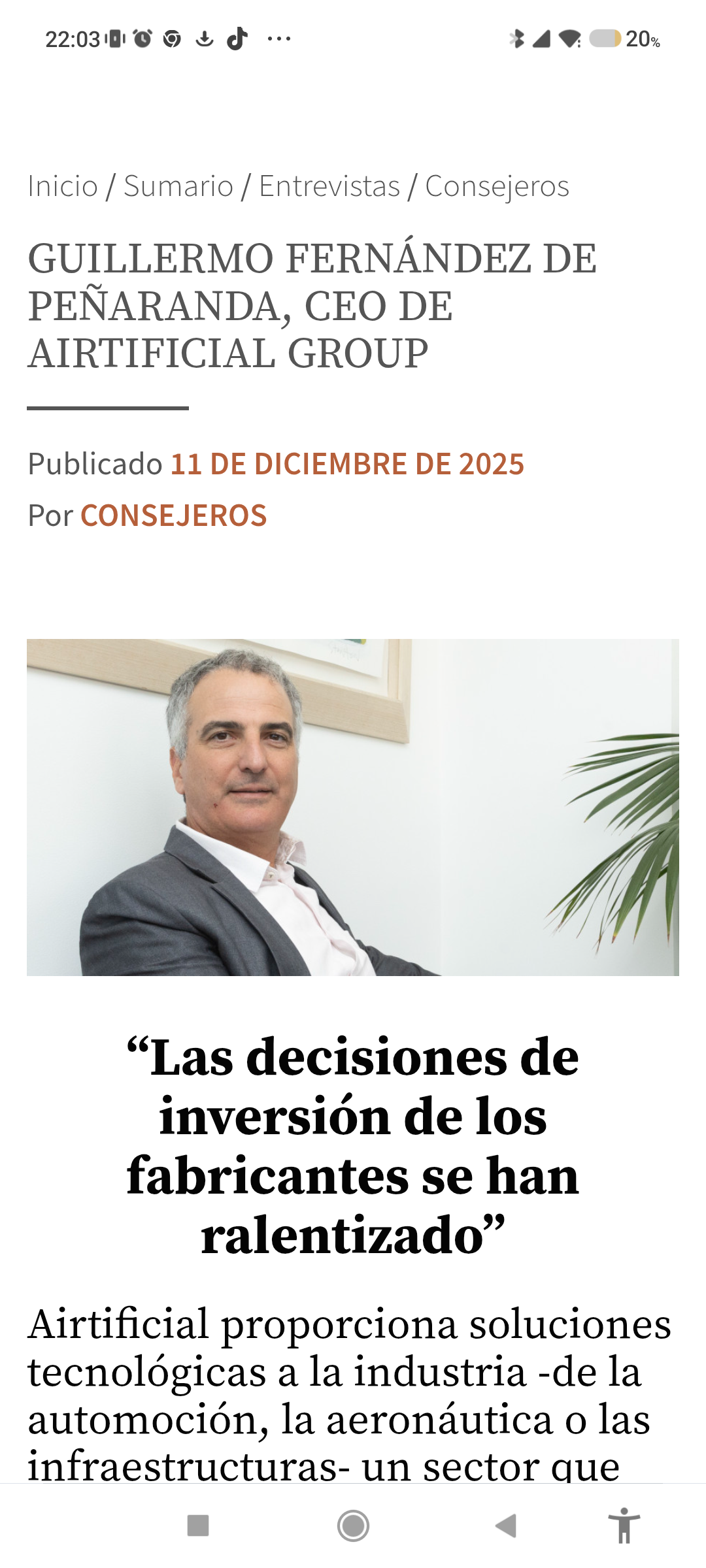 grafico de la accion Airtificial