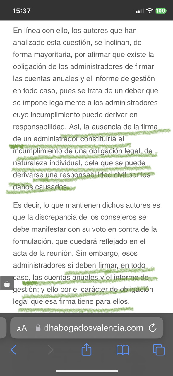 Está obligado a firmar aunque manifieste su desacuerdo el Elias