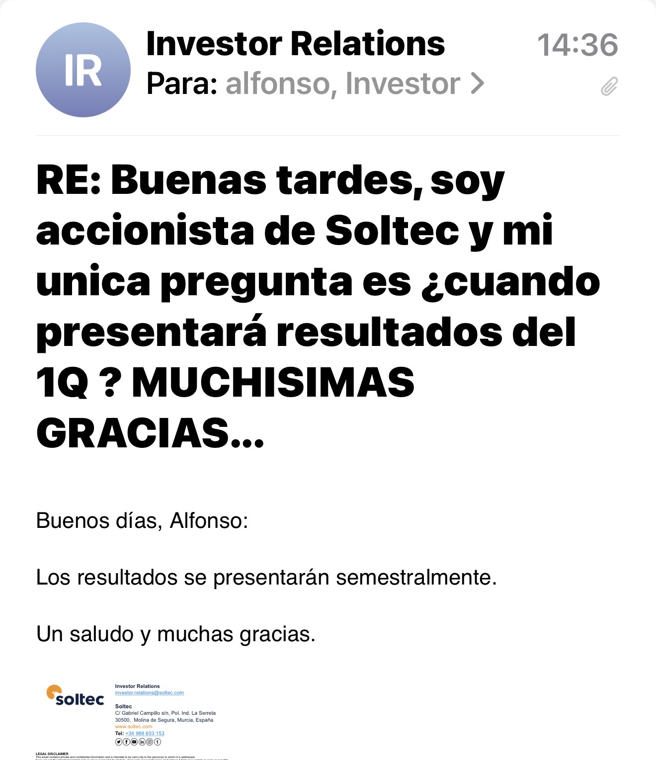 Bueno chicos, ya salimos de la duda nos resultados por la vista se van a presentar semestralmente…