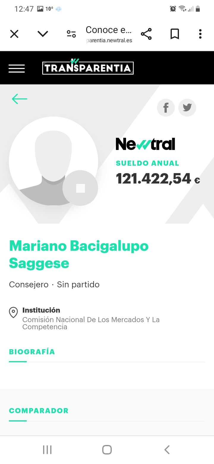 Y el Bacigalupo, su marido, tampoco está descalzo, que dirían los abuelos...