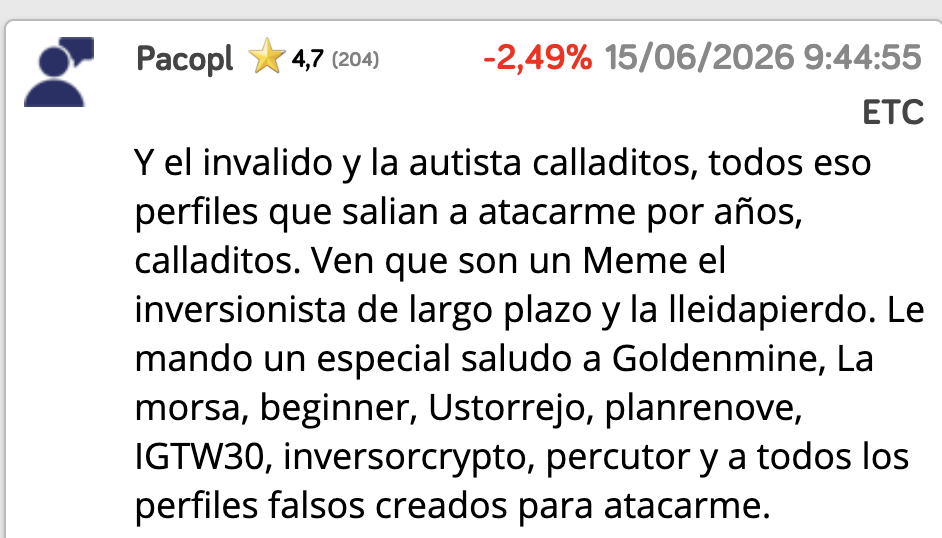 Patrón de conducta dice el majadero. Todos contra Pacopelele ;-)