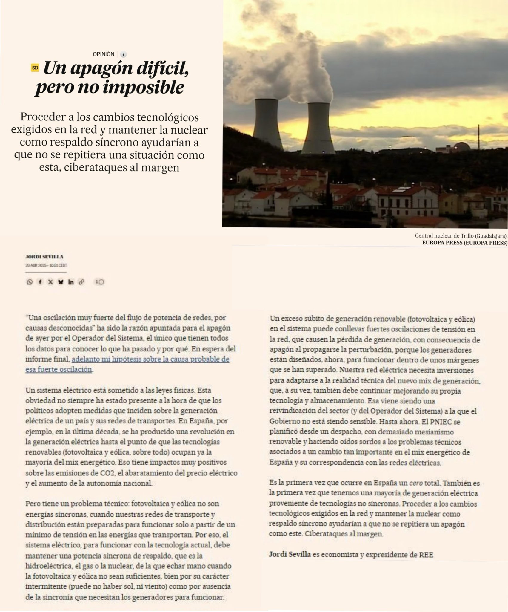 Lo firma Jordi Sevilla: