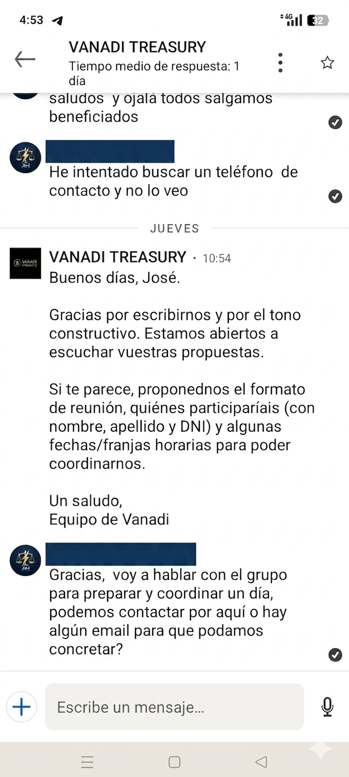 Juntos tenemos poder de negociación, por libre nos dividen y nos difuminamos, vamos a ir con una voz interlocutora que hable y ya sabéis quién es, la hoja der ruta busca la solución extrajudicial y eso vamos a intentar