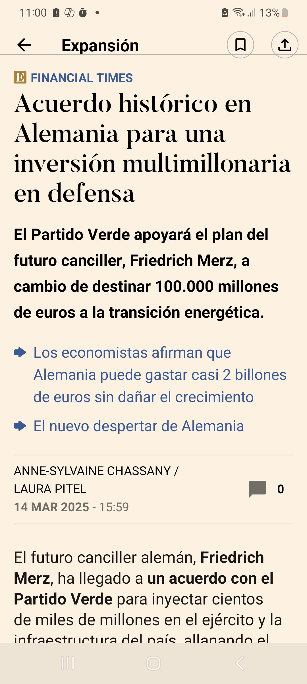 Los alemanes destinarán 100.000 millones para la transición energética