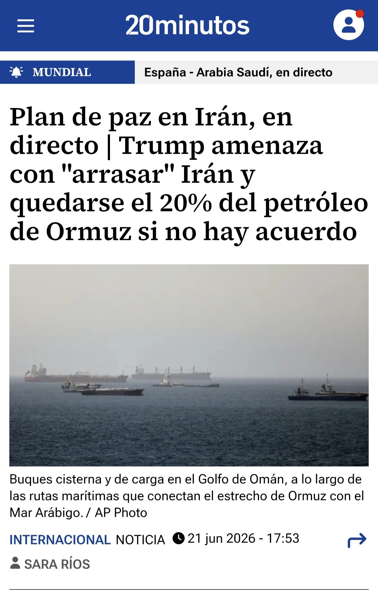 Más info...
TRUMP calentando el ambiente.... <span class="Emo26"> </span>