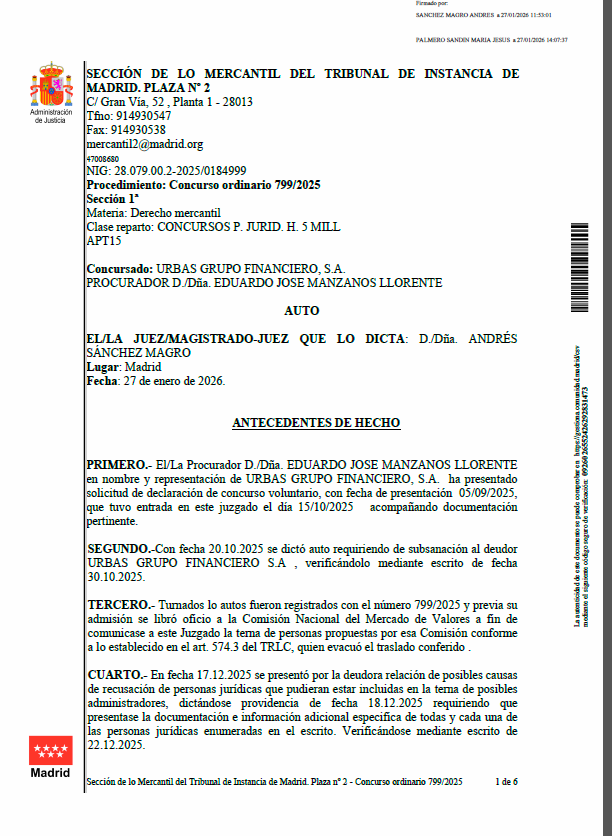 adjunto auto del juzgado sobre el concurso voluntario