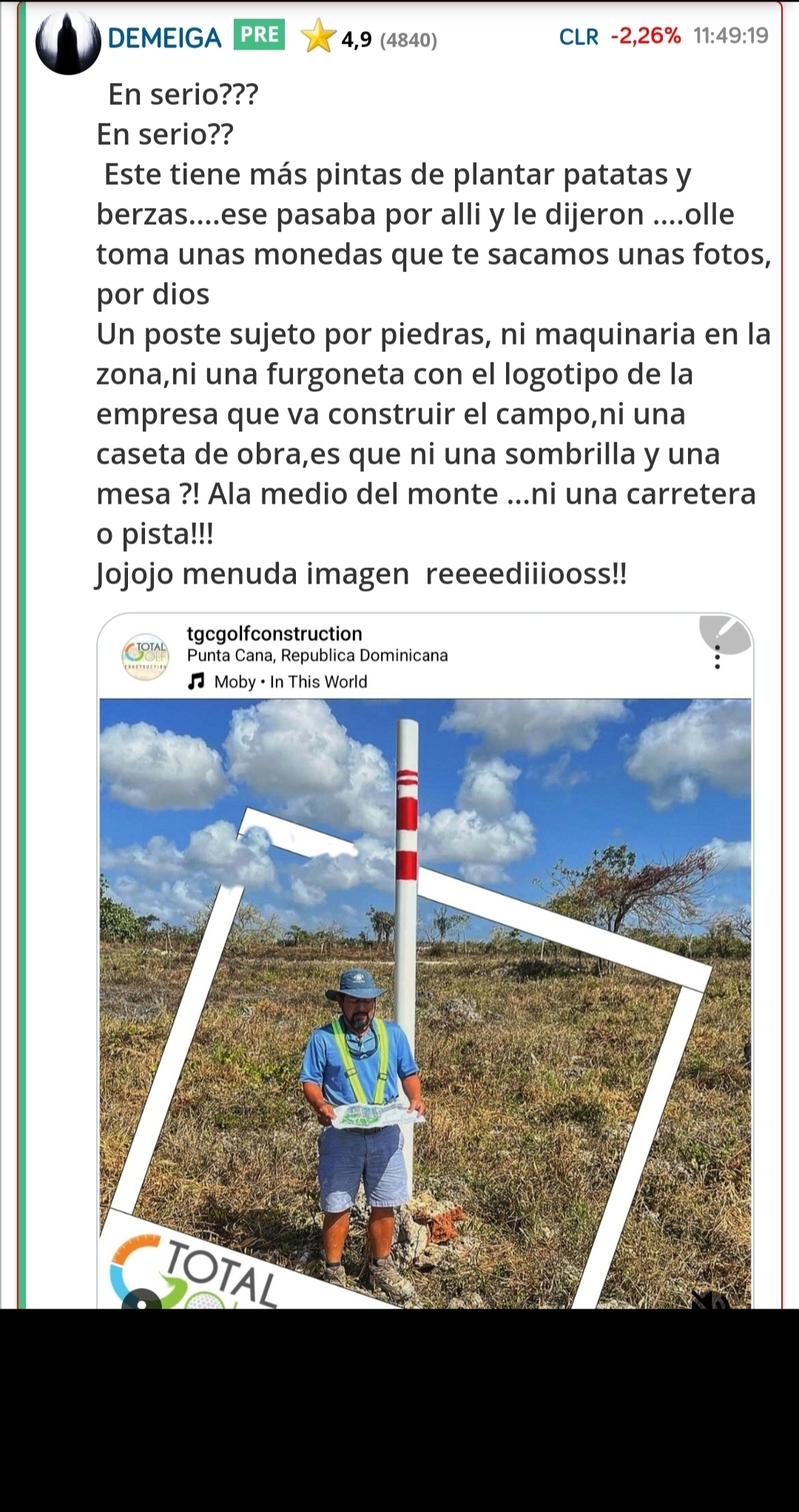 La joya de la corona, el anuncio del comienzo de las obras del campo de golf!
El paisano tiene el plano en la dirección correcta?? Madre mia