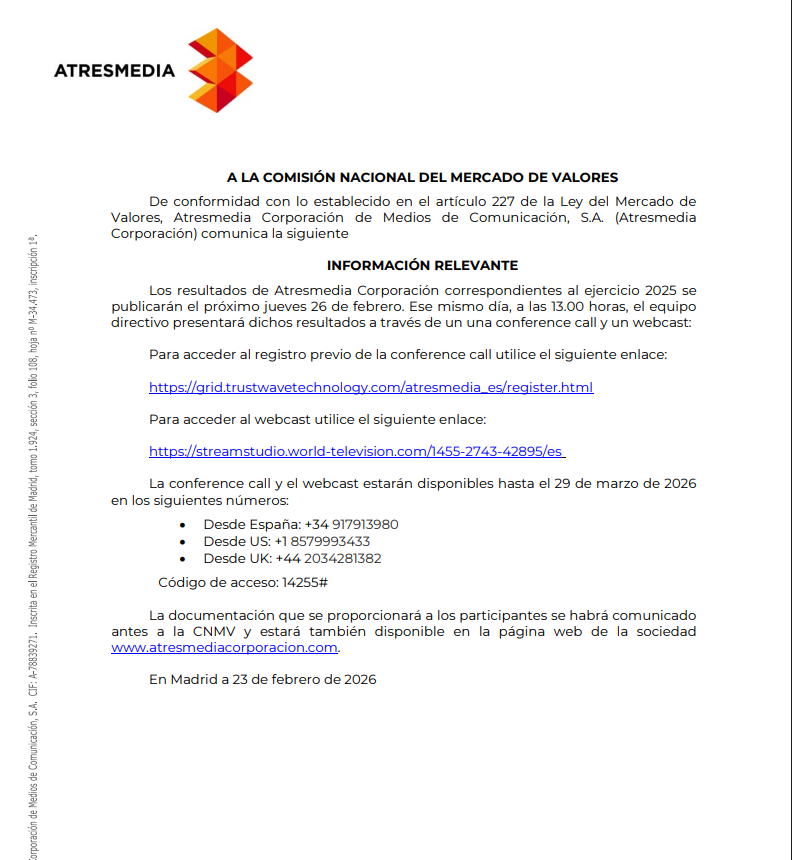 Información Relevante...sobre fecha de los resultados....