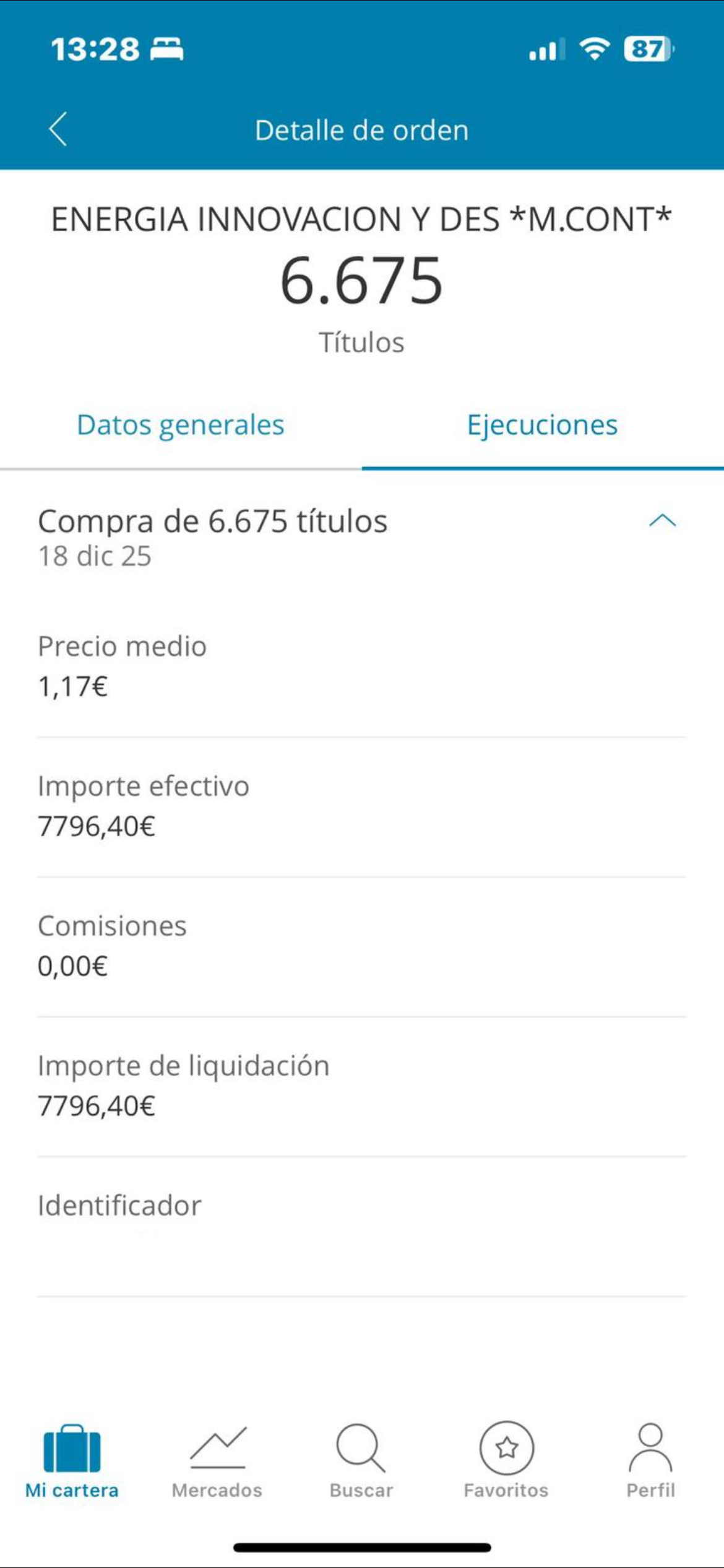 grafico de la accion ENERGIA INNOVACION