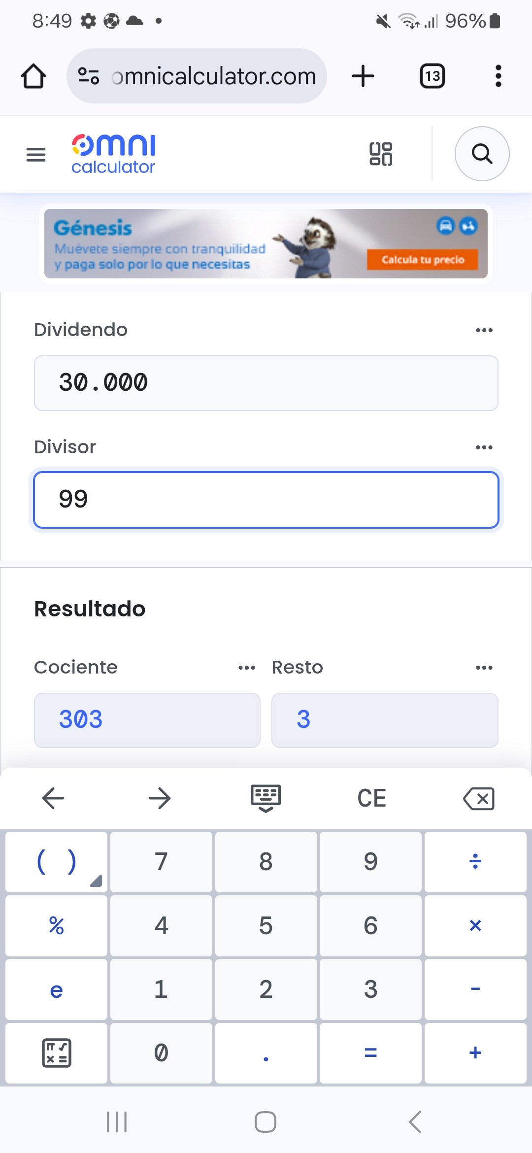 Ejemplo, para 30k acciones me faltan 3 derechos