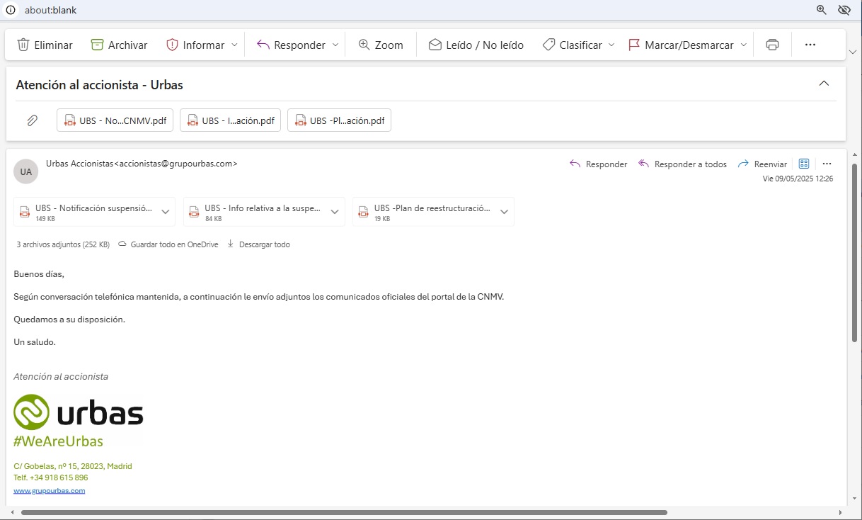 Y este mail de confirmación a continuación