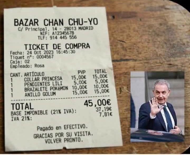 Ultima hora, zapatero aclara el origen de las joyas