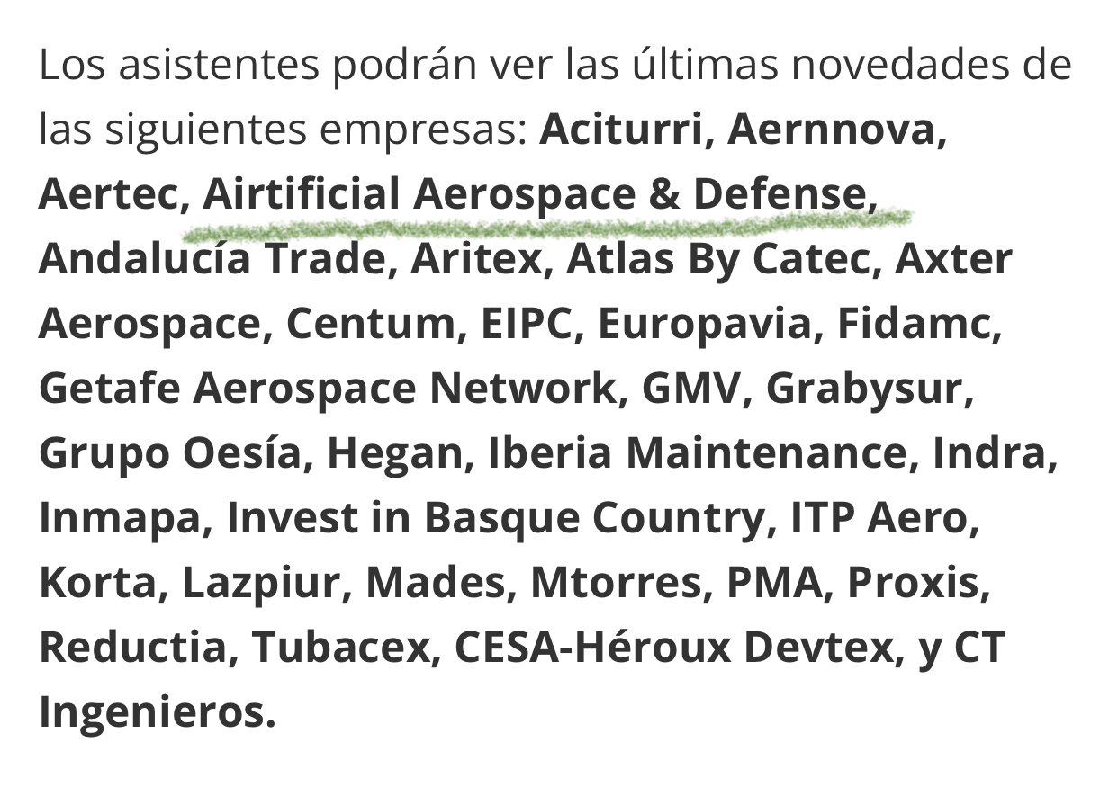 La única cotizada pequeña que está en París es Airtificial junto a Airbus e Indra claro…
Pues si eso no cotiza en este mercado ya que va a cotizar ?
Nada habrá que esperar al titular que aquí se lo tienen que poner delante porque si no no ven ! <span class="Emo26"> </span>