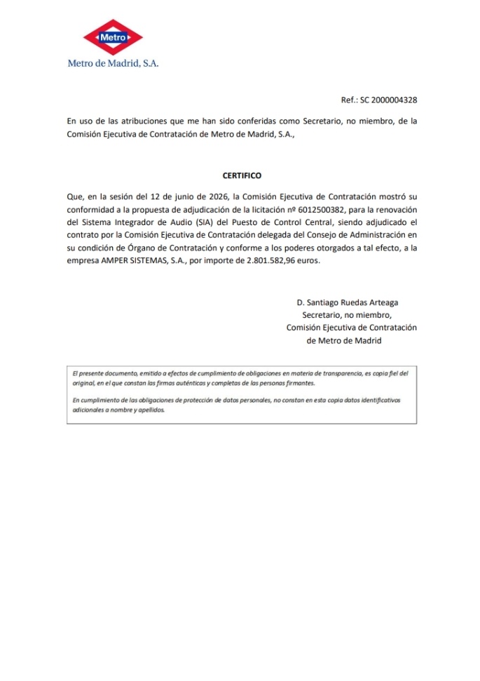 De este contrato no se ha dicho nada.
