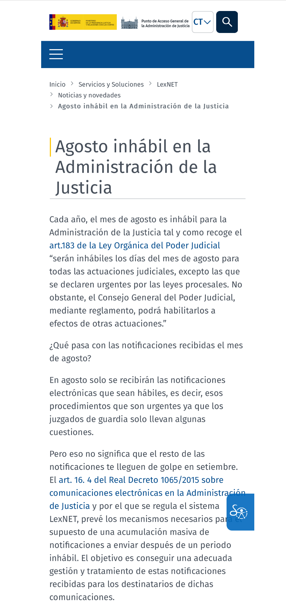 En agosto no corren los plazos judiciales porque es un mes inhábil