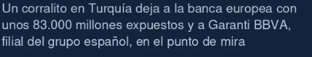 esperaba hoy otra subida para hacer pullback a la cuña rota. o tienen mucha prisa en bajar o lo harán más tarde. Por cierto Ana, ya empiezan a aparecer cositas con los bancos en Turquía.