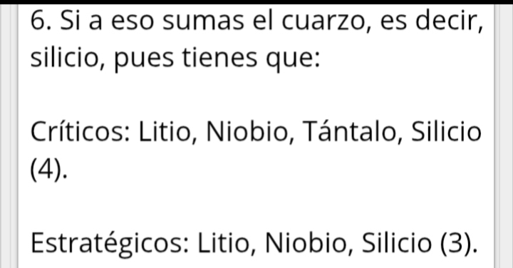 Pero no solo de uranio funcionará Berkeley, también hay litio rubidio cobalto y otros materiales críticos y estratégicos...