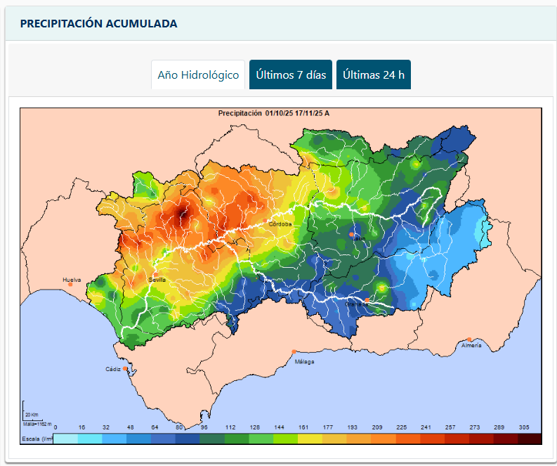 Ahi van unos dibujitos del CHG
Precipitación desde el 1 de octubre