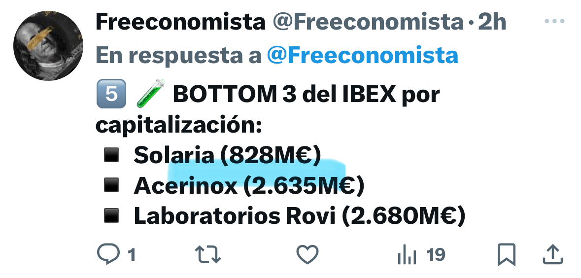 A ver si pronto recuperamos los .
1.000 millones de capitalización