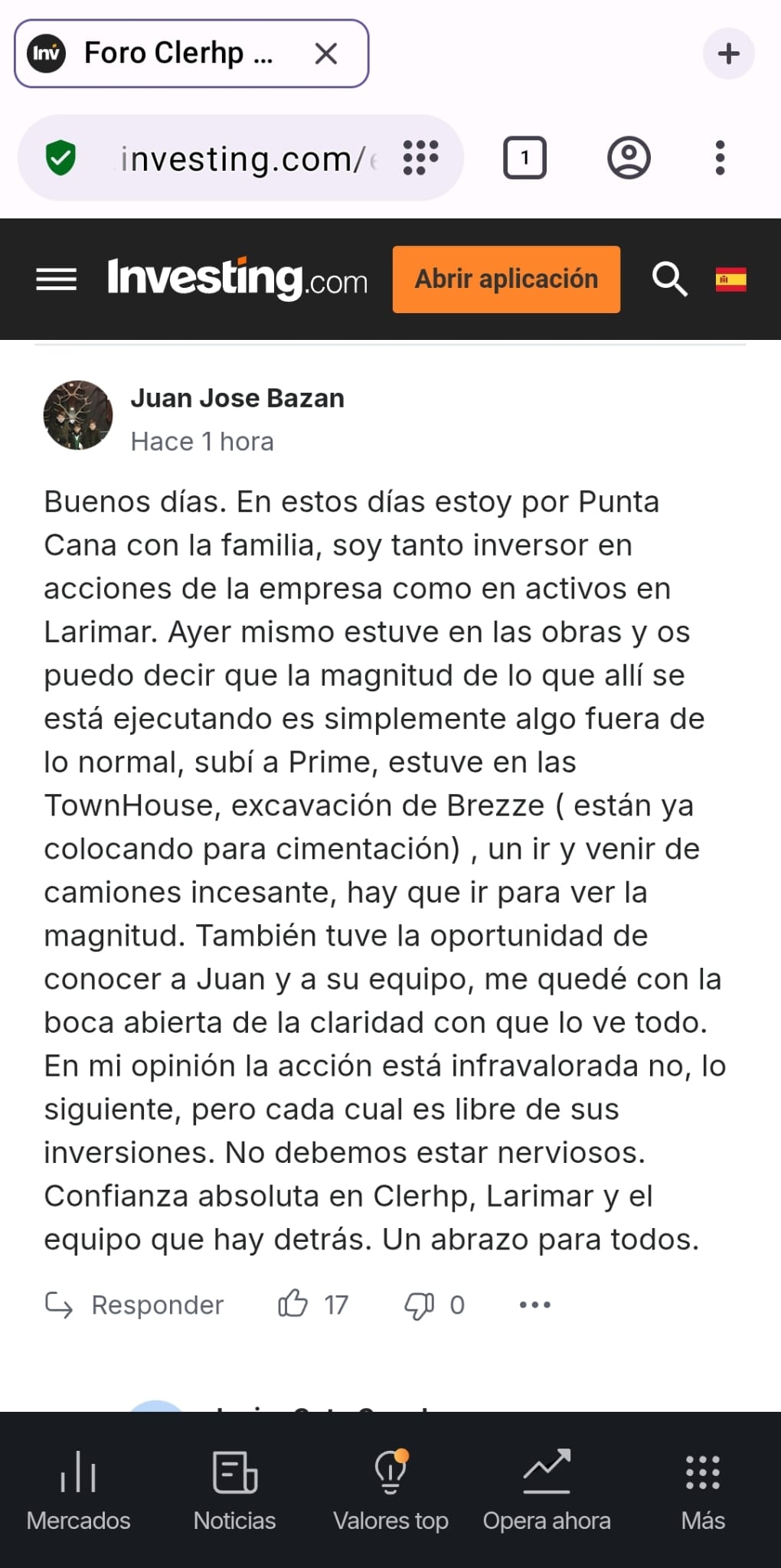 La gente que va a visitar como va la hora sale muy contenta