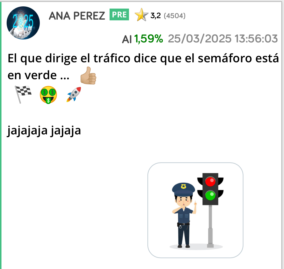 Recordáis que os dije que la máquina dijo que para arriba ?
A los 2 días siguientes dieron los resultados jajaja