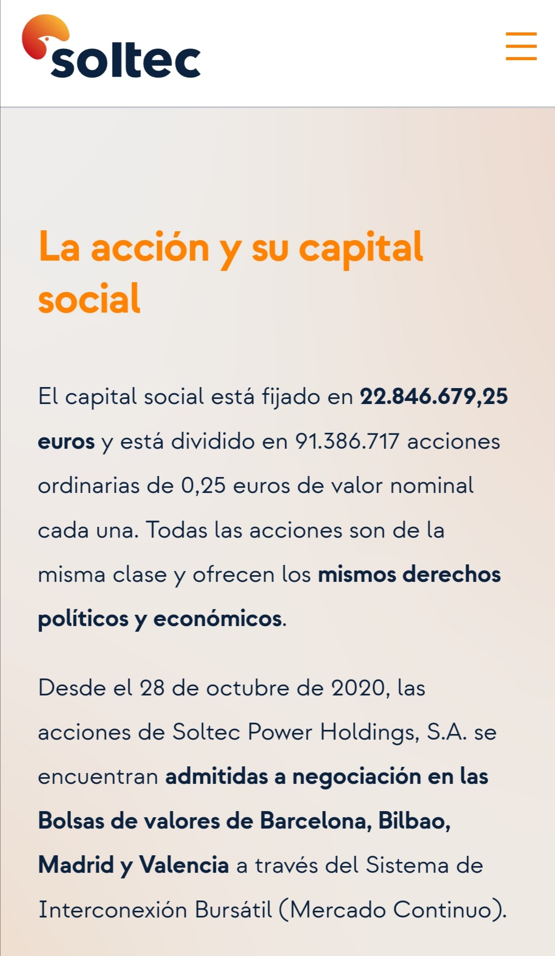 grafico de la accion Soltec