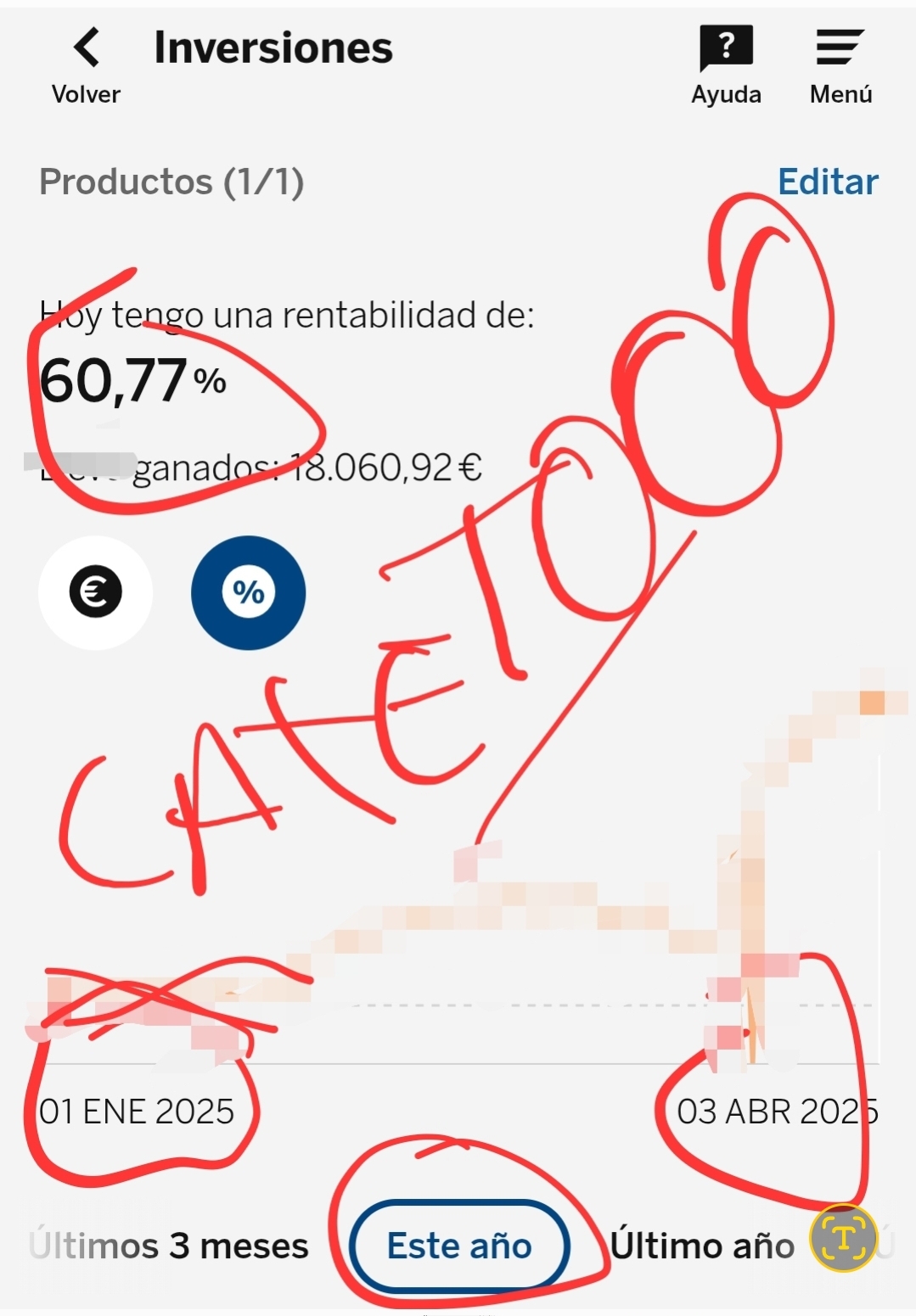 Fercare , mientras miro esto todas las mañanas se me remueve las tripas si,que maravilla
Y las de pharma las opero en Banco Santander, como está demostrado en el foro ,PALURDO