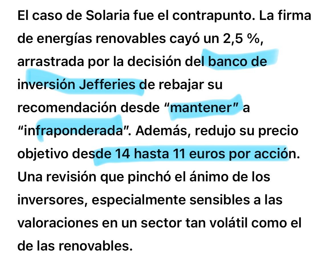 A 11€ dicen y cae. Dudo q eso influyera, si así fuera hubiera debido subir a buscar los 11€! Estamos a 6xx
Más allá de recomendaciones siempre pagadas por detrás por quien tiene otros intereses, por que coj…. La empresa no habla? Las empresas elegantes si hay algo malo avisan con un profit warning. Aquí no avisan de nada misterio total