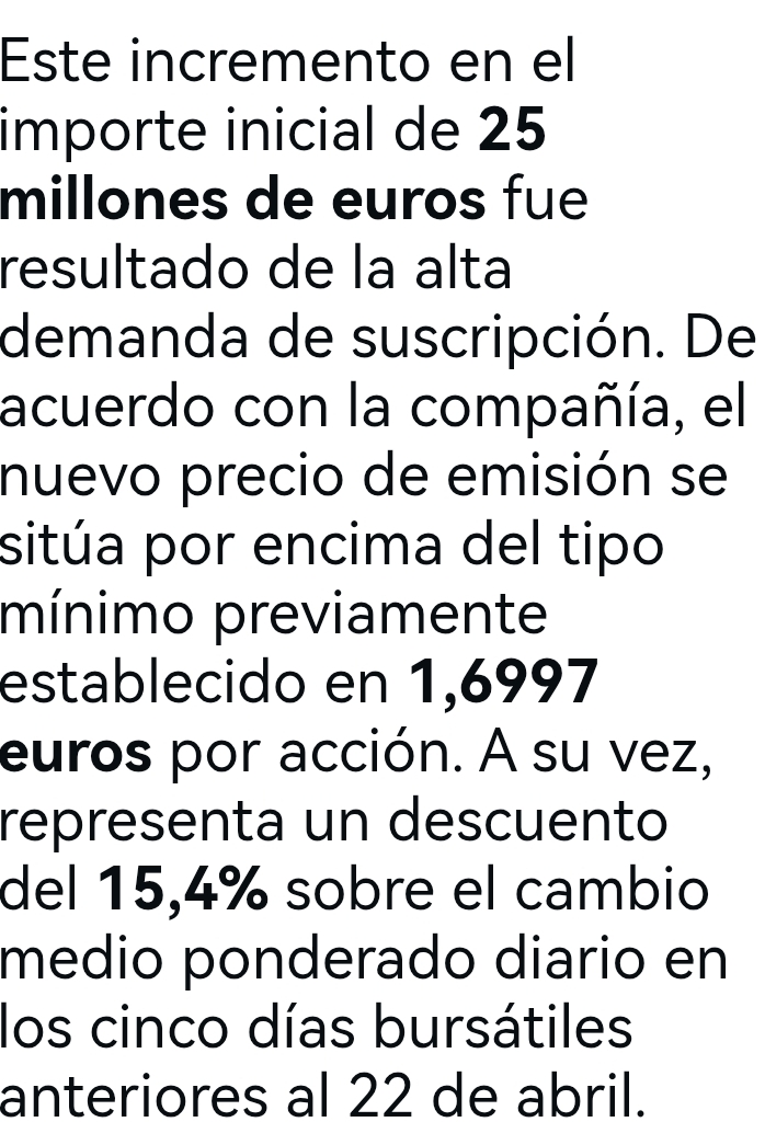 En la anterior AK el precio mínimo lo establecieron en 1,70 y la ampliación fue a 2,35. Leer lo siguiente: