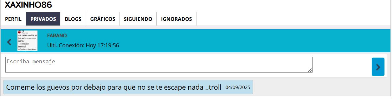 Acabo de ver que me dejaste un mensaje por privado, Farano. Muy intelectual...
