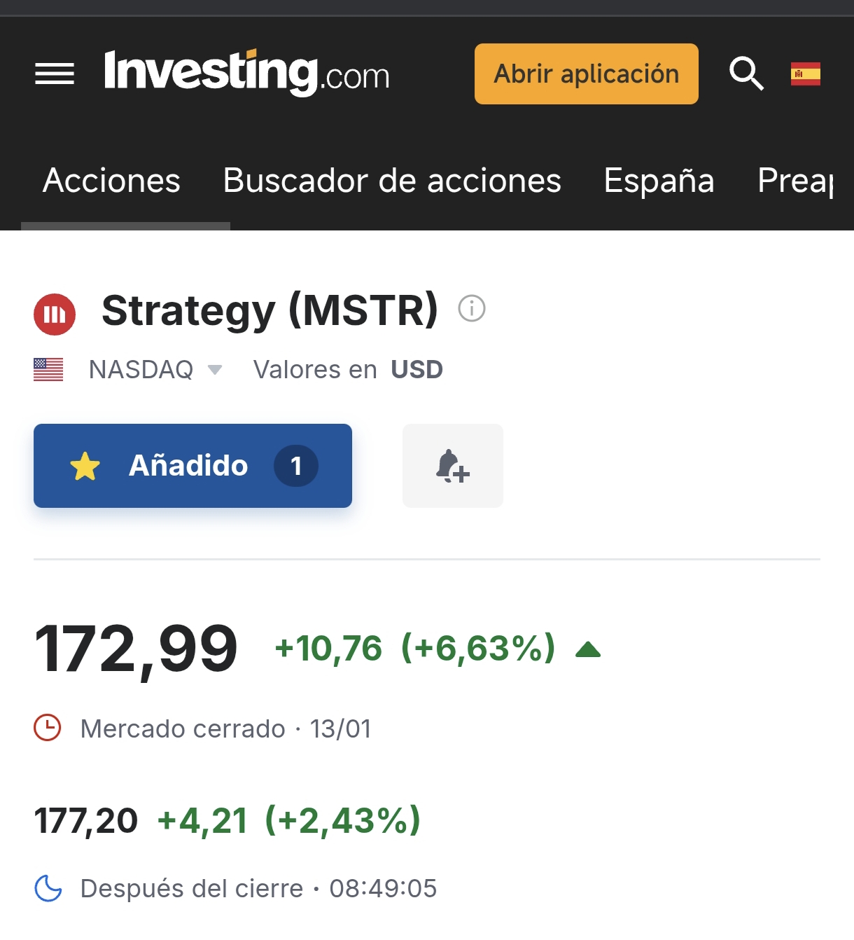 Strategy, la REINA...post market
<span class="Emo38"> </span> <span class="Emo38"> </span>